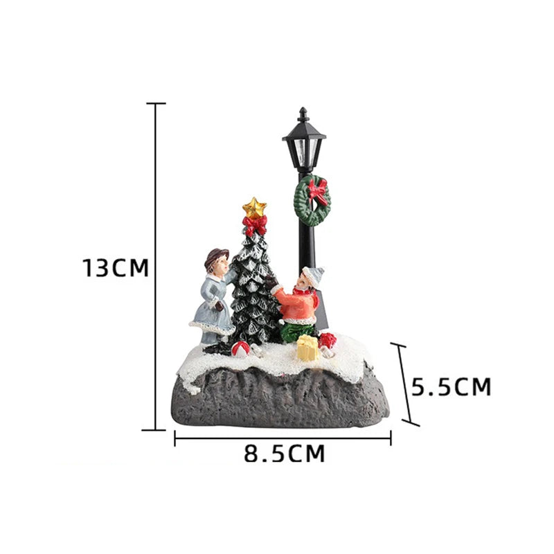 décoration noël figurine bonhomme neige enfants sapins guirlande lanterne blanc hiver traditionnelle chambre salon
