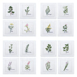 serviette cuisine lin blanc brodée motifs plantes aromatiques naturelle table élégante