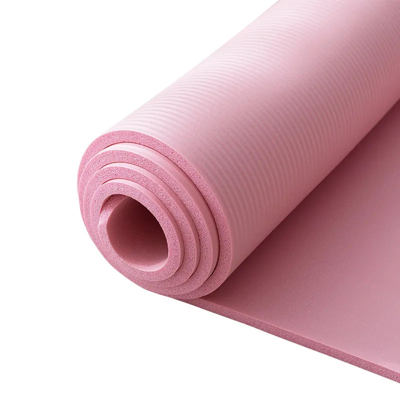 tapis yoga rayures horizontales rouge orange gris bleu rose vert moderne doux antidérapant fitness