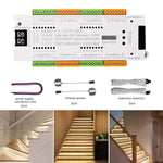 contrôleur d'éclairage led escalier détecteur mouvement pir blanc moderne adhésif 32 canaux 400w 12v