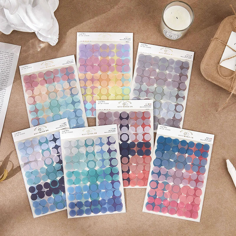 sticker rond minimaliste bleu rose gris blanc adhésif decoration journal 120pcs moderne unitaire
