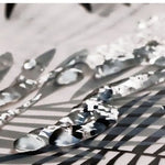 rideau douche moderne feuilles palmier blanc gris noir translucide 240cm anneaux