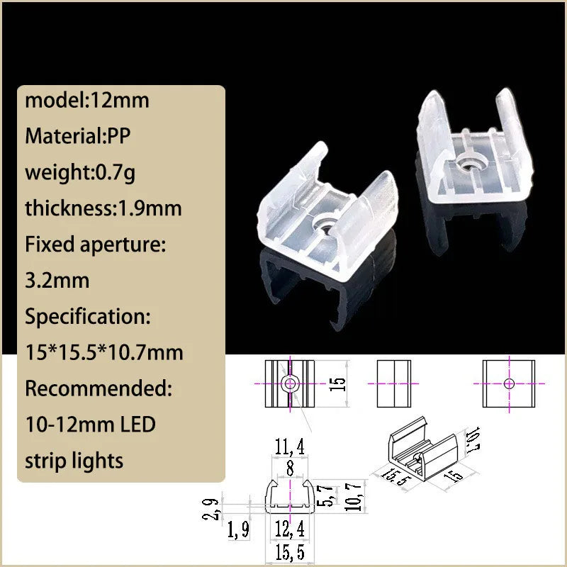 clips montage ruban led transparents vis moderne pack 50 clips fixations led