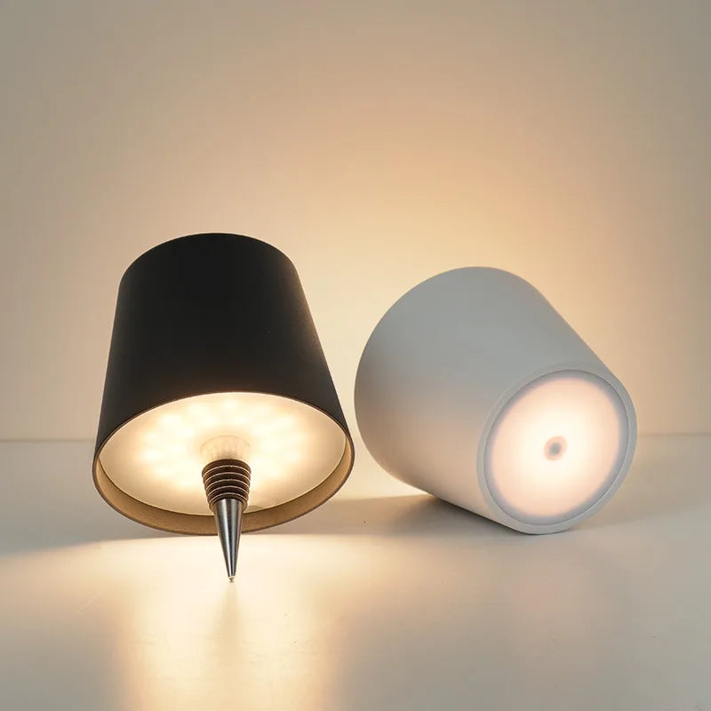 lampe table led rechargeable noir moderne switch tactile tringle fixeDecorationBureauVACANCES