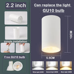 spot lumineux led gu10 noir blanc change couleur moderne interrupteur poussoir amovible