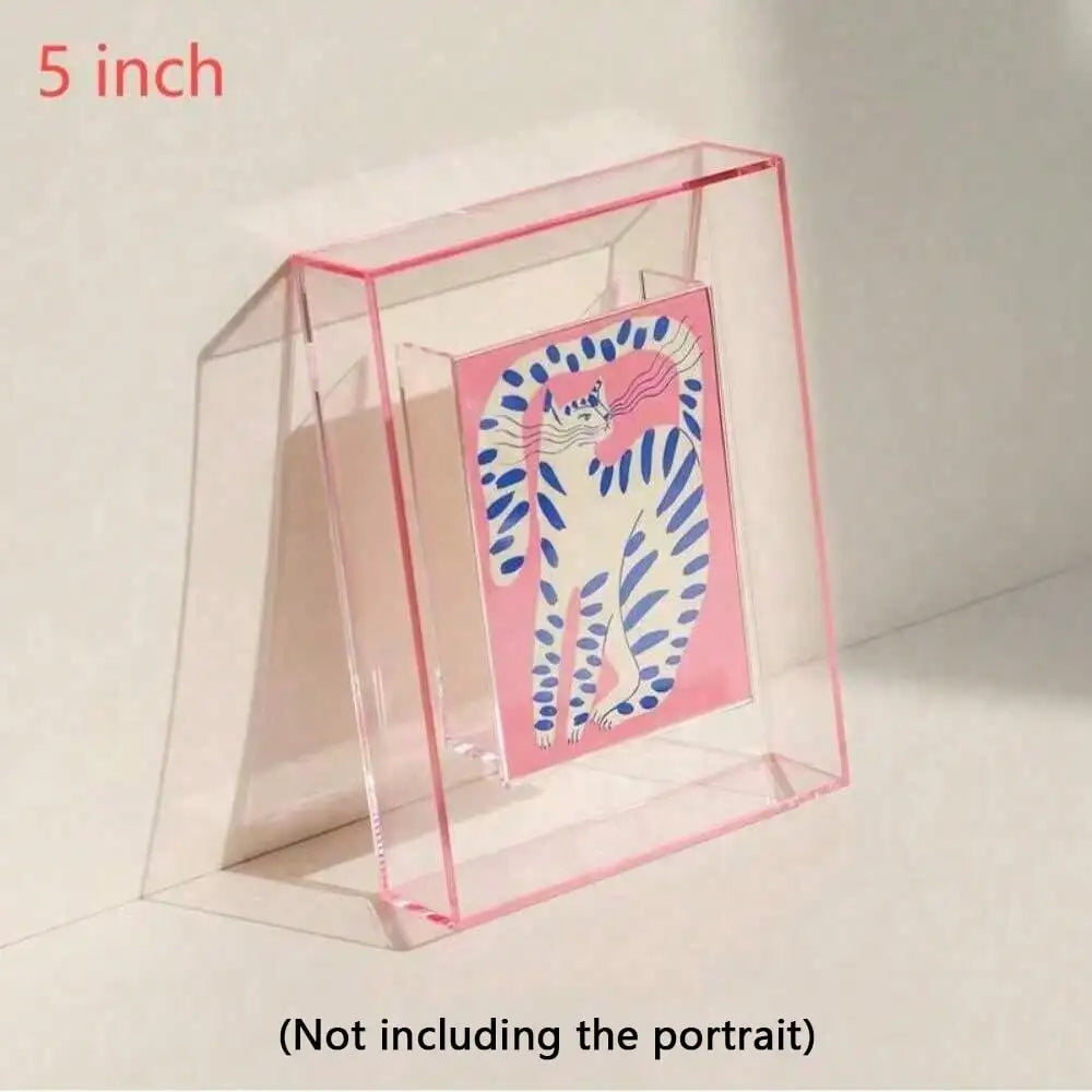cadres photo transparents modernes abstraits géométriques couleurs vives rouge vert jaune bleu orange rose