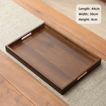 plateau carré bois marron foncé minimaliste poignées service présentation maison rustic