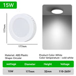 plafonniers led blancs modernes rond carré éclairage cuisine salon 10w 15w 20w 30w