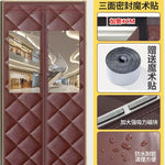 rideau porte marron quilted moderne velcro isolation coupe vent 100x200cm