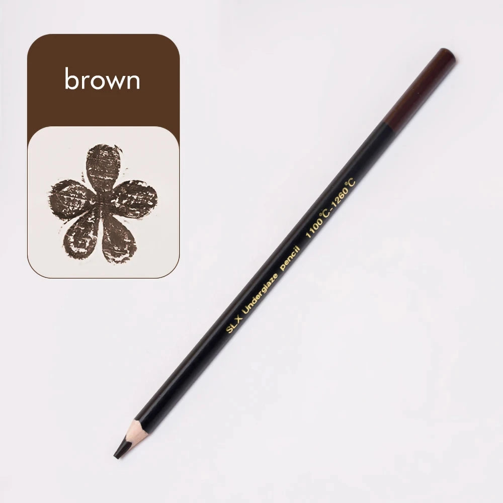 crayons sous glaçe 12 couleurs noires blanches bleues vertes orangées rouges marrons grises roses