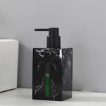 distributeur savon liquide céramique marbre blanc noir vert moderne salle bain parfum fleurs séchées
