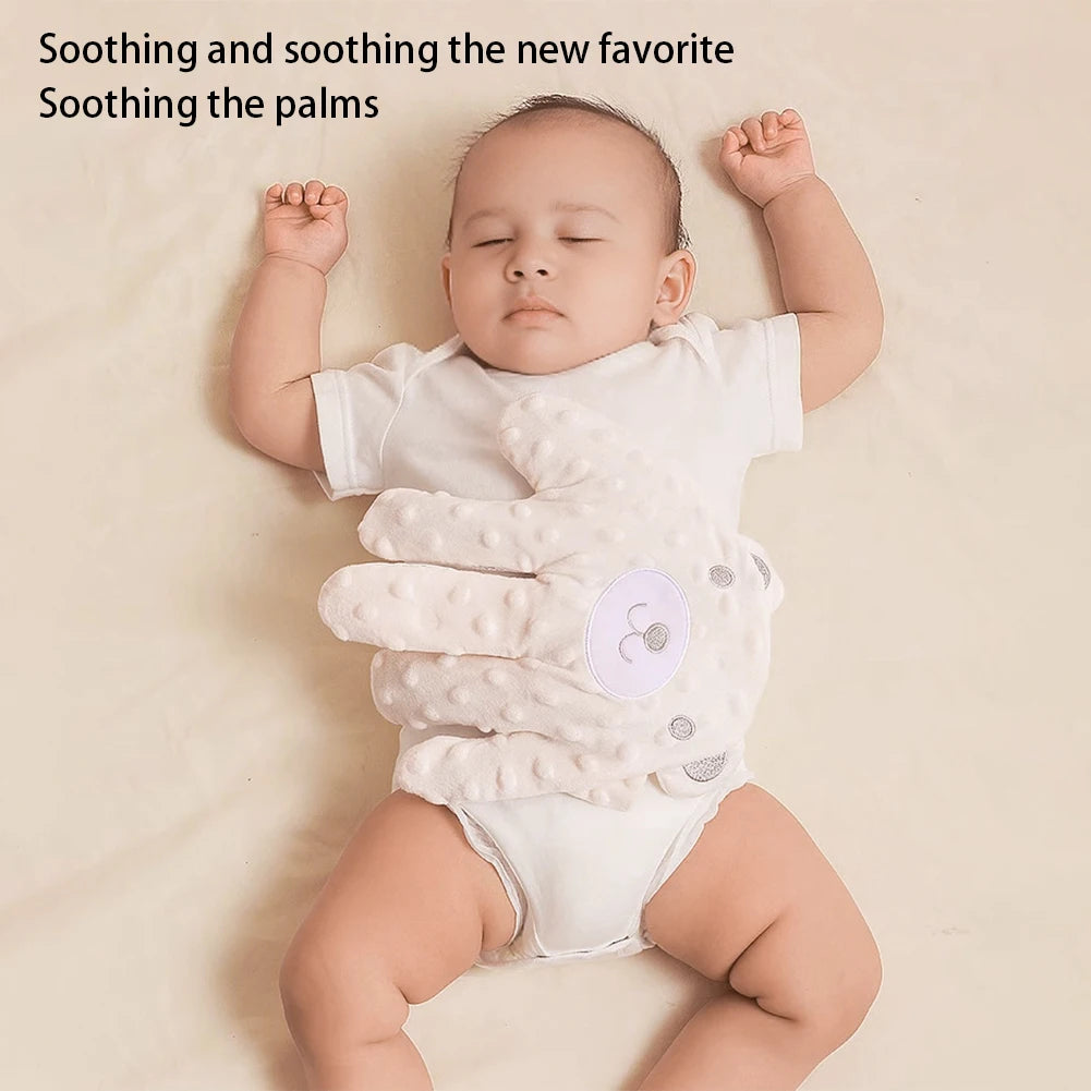 gant massage bébé blanc ours texture douce coton polyester apaisant sommeil massage
