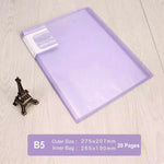 classeur transparent pvc a5 b5 organiseur documents scolaire scolaire moderne violet