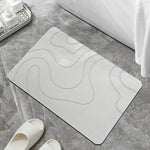 tapis bain absorbant rapide diatomée pierre antidérapant moderne gris ondulé