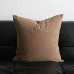 coussin carré moderne marron clair brodé polyester texture tissée nordique décoration intérieure fixations decoration