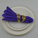 serviette table satin anneau doré mariage décoration table repas classique
