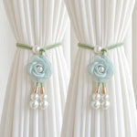 accessoires rideau fleurs cordon tressé rose violet beige blanc vert marronclair