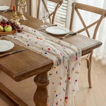 table table fleurée transparente rouge jaune bleu verte fete mariage deco romantique echangement saisonnelle