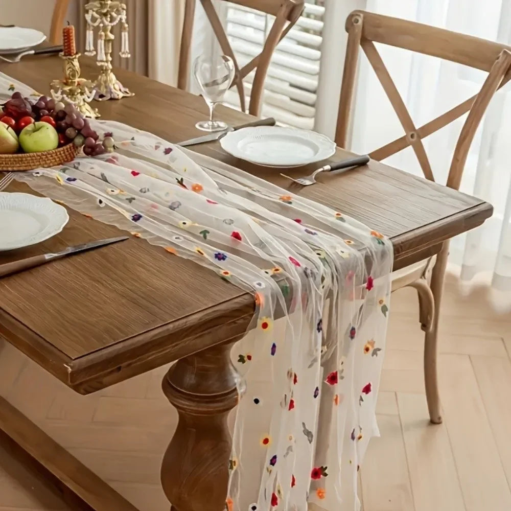 table table fleurée transparente rouge jaune bleu verte fete mariage deco romantique echangement saisonnelle