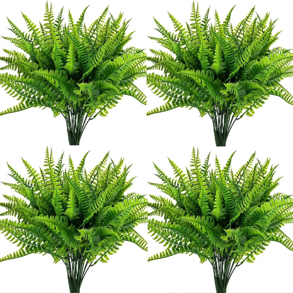 plantes artificielles fougères vertes decoration maison jardin exterieur rustique pots differentes dimensions decoration festive
