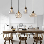 suspension lumineuse industrielle vintage transparente ampoule filament dorée câble suspendu chambre salon