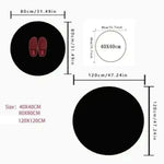 tapis rond acdc logo noir floral moderne facile nettoyer 80x80cm chambre salonhôtel
