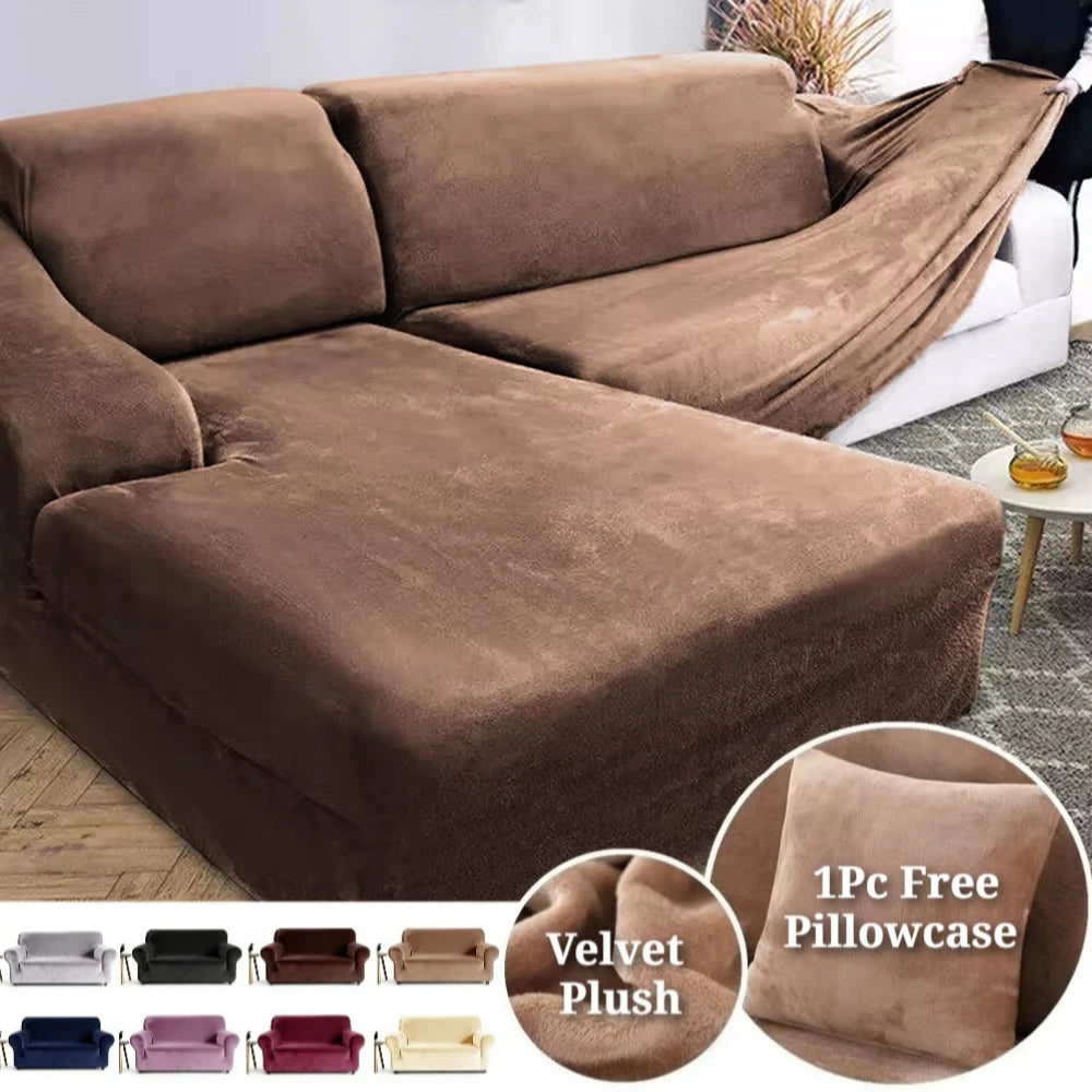 housse canapé velours extensible salon canapé angle fauteuil modulaire coussin
