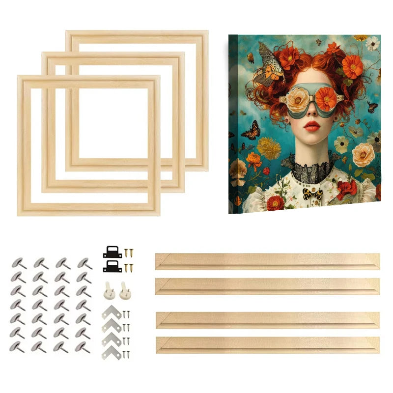 cadre peinture bois moderne 20x20cm 30x30cm 40x40cm 50x50cm texture bois naturel