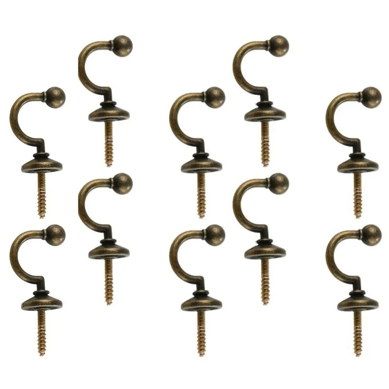 crochets muraux bronze lisses opaques classiques vis fixations 10pcs