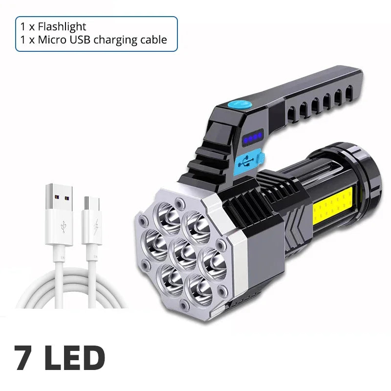 lampe torche led rechargeable solaire banque alimentation multifonctionnelle extérieur moderne noire orangée argentée