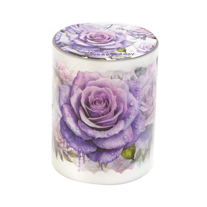 ruban decoratif floral vintage adhesif jaune orange rose violet vert blanc tournesols roses motifs