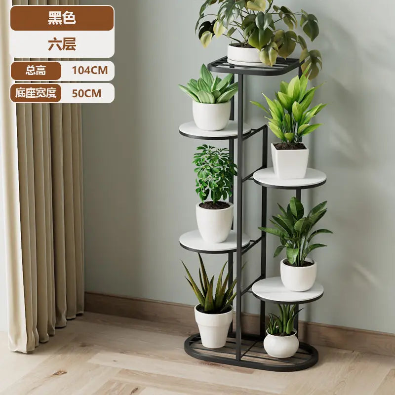 étagère métal multi niveaux plantes moderne extérieur intérieur or noir blanc