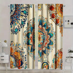 rideau imprimé floral abstrait moderne ethnique 100 polyester opaque anneaux métalliques fenêtre pièces
