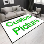 tapis personnalisé moderne rectangle blanc vert flocage caoutchouc géométrique polyester