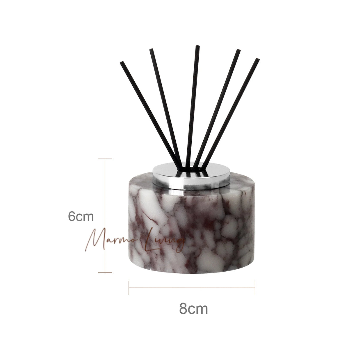 ensemble salle bain marbre violet blanc élégant distributeur savon diffuseur huiles essentielles porte gobelet