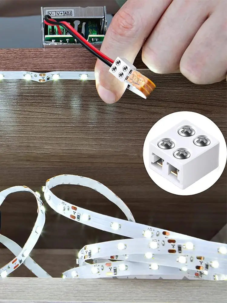 connecteur ruban led blanc plate vis guide utilisation moderne