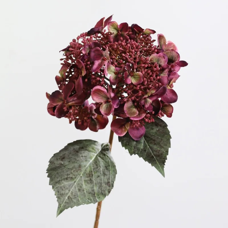 Décoration intérieure bouquet artificiel hortensia soie couleur orangée mariage anniversaire festive