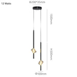 suspension lumineuse moderne motif géométrique noir acier inoxydable led 6000k 4000k 3000k
