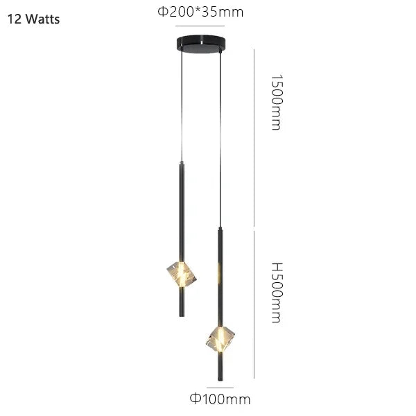 suspension lumineuse moderne motif géométrique noir acier inoxydable led 6000k 4000k 3000k
