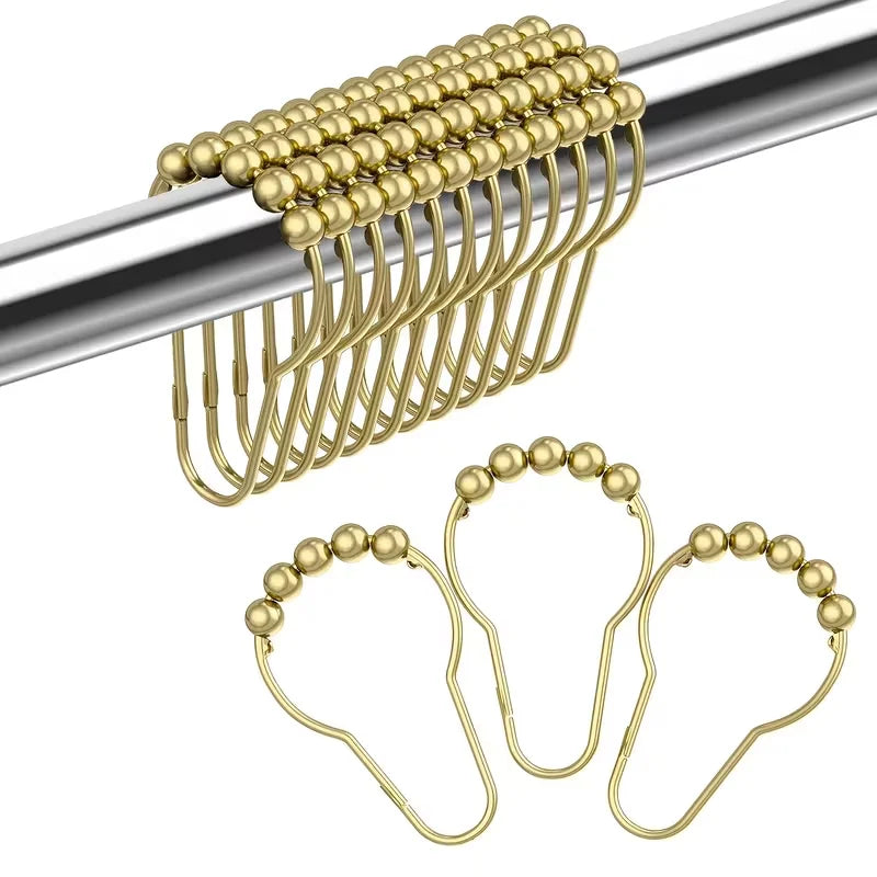 boucles rideau douche argentées modernes salle bain 12pcs 24pcs 36pcs