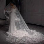 voile mariage blanc dentelle opaque élégant bordure dentelle paillettes scintillantes fixations invisibles accessoires