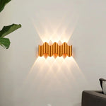 applique murale moderne or ondulée extérieure ip65 hydrofuge 7w led warm golden