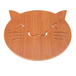 soucoupes bambou motifs poissons chat tapis table antidérapantes modernes cuisine soucoupes bois gravures simples