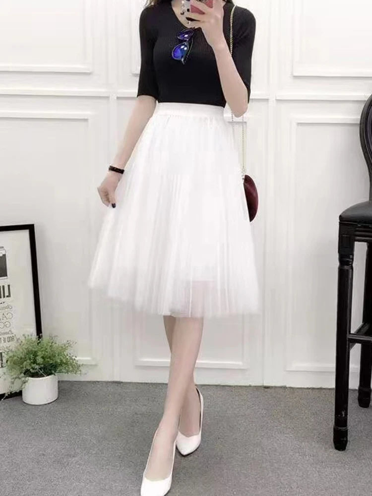 jupe plissée noire élégante jupe mi mollet classique jupe femme printemps été plissée opaque