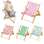 chaise pliante miniature accessoires poupée couleurs vives motifs citrons fraises moderne rayures horizontales