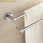 porte serviettes mural chrome acier inoxydable double barres 60cm moderne vis incluscléallen