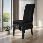 Housse chaise velours coton polyester noir gris classique anti poussière mariage banquete