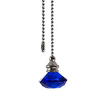 suspension transparentes motifs internes modernes ventilateur lustre cristal chaînes élégantes intérieurs colorés bleu rouge