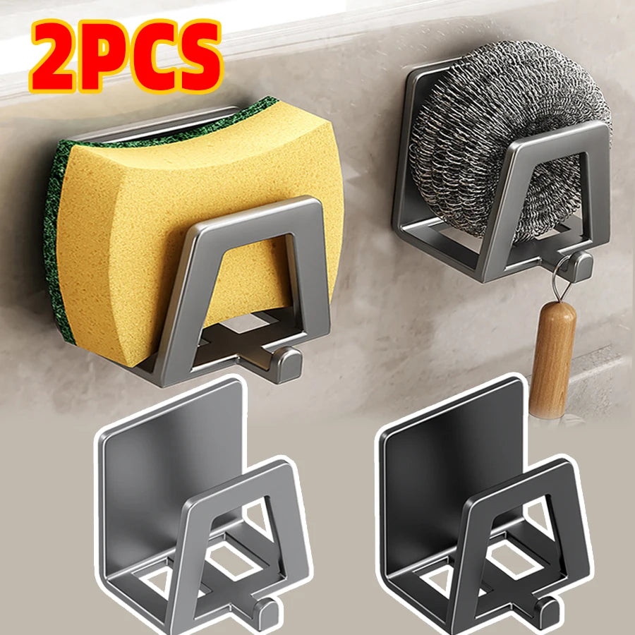 rangements muraux multifonctions support éponge brosse métal moderne minimaliste adhésif cuisine organizer