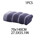 serviettes bain coton rayées gris marron classiques grandes tailles absorbantes maison
